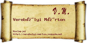 Verebélyi Márton névjegykártya